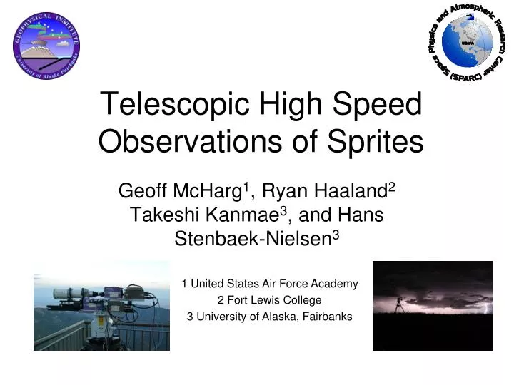 telescopic high speed observations of sprites