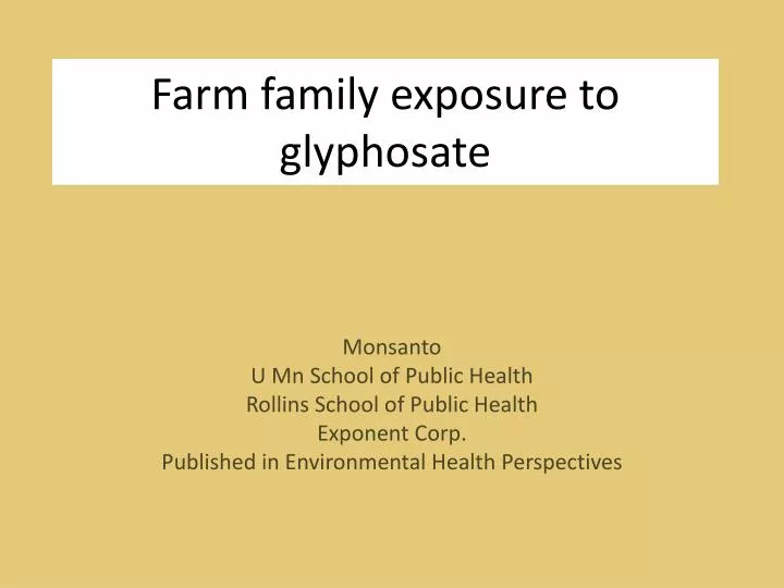 farm family exposure to glyphosate