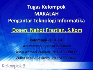 tugas kelompok makalah pengantar teknologi informatika