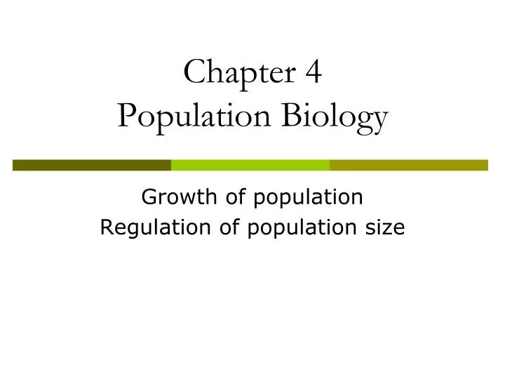 chapter 4 population biology