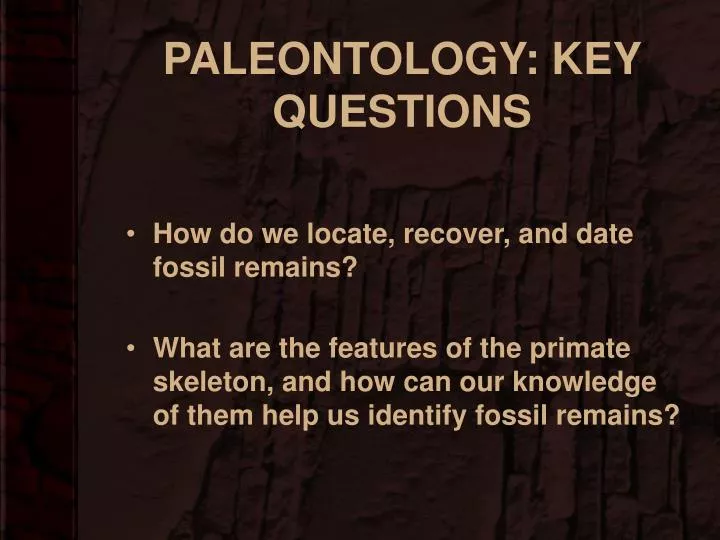 paleontology key questions