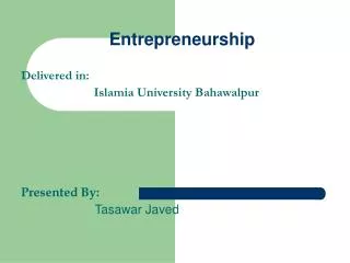 Entrepreneurship