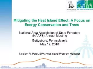 Mitigating the Heat Island Effect: A Focus on Energy Conservation and Trees