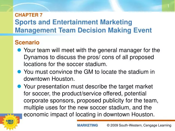chapter 7 sports and entertainment marketing management team decision making event