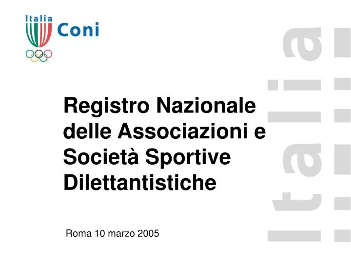 registro nazionale delle associazioni e societ sportive dilettantistiche