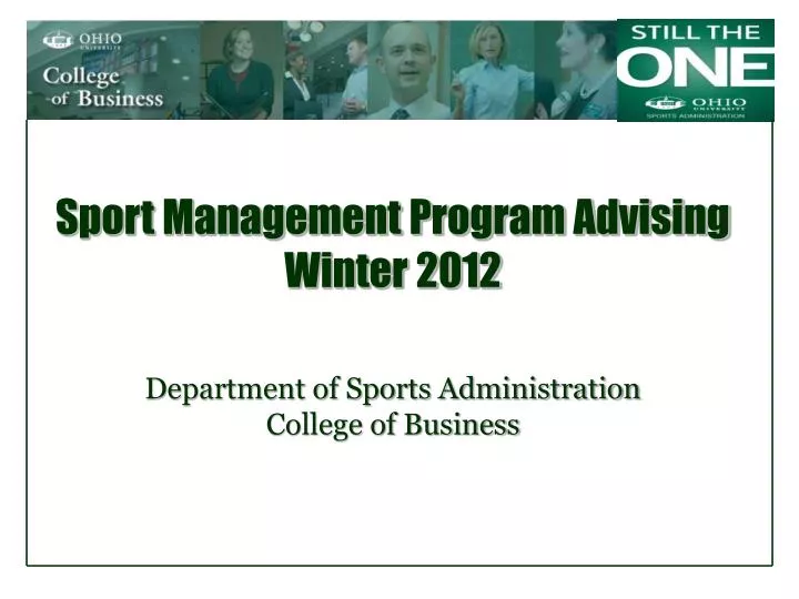sport management program advising winter 2012