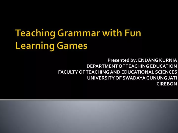 teaching grammar with fun learning games