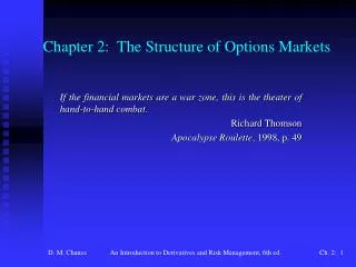 Chapter 2: The Structure of Options Markets