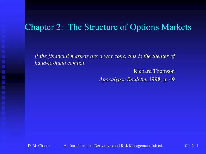 chapter 2 the structure of options markets