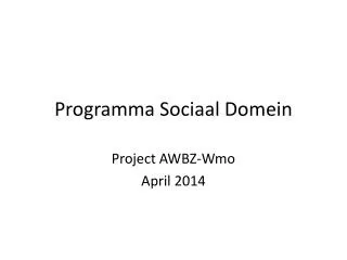 programma sociaal domein