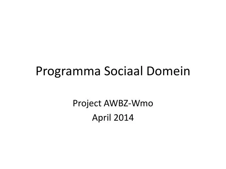 programma sociaal domein