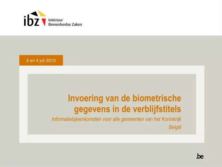 invoering van de biometrische gegevens in de verblijfstitels