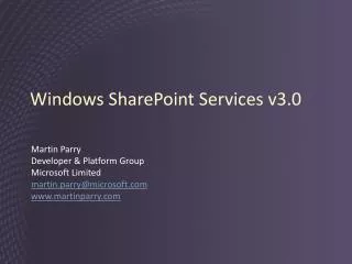 Windows SharePoint Services v3.0