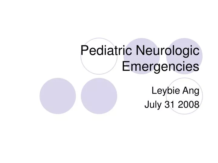 pediatric neurologic emergencies
