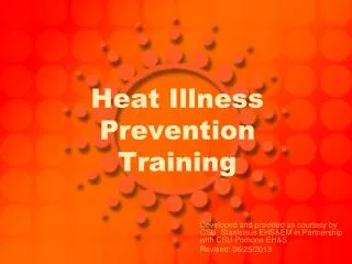 Heat Illness Prevention Training