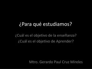 para qu estudiamos