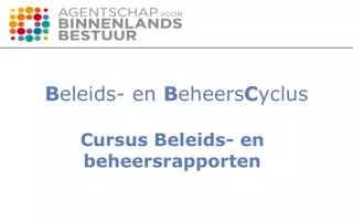 b eleids en b eheers c yclus