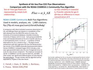 Synthesis of Air-Sea Flux CO2 Flux Observations: