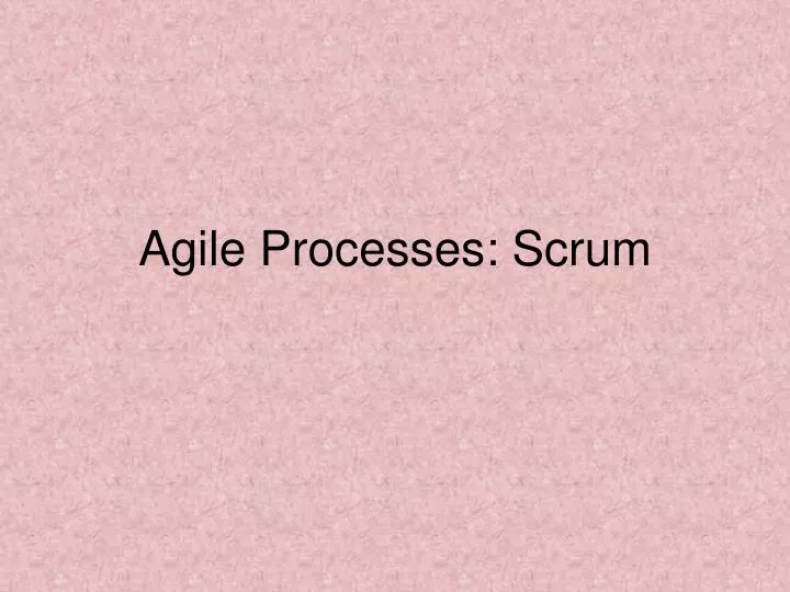 agile processes scrum