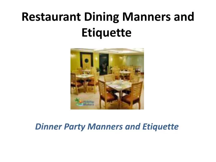 restaurant dining manners and etiquette