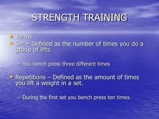 STRENGTH TRAINING