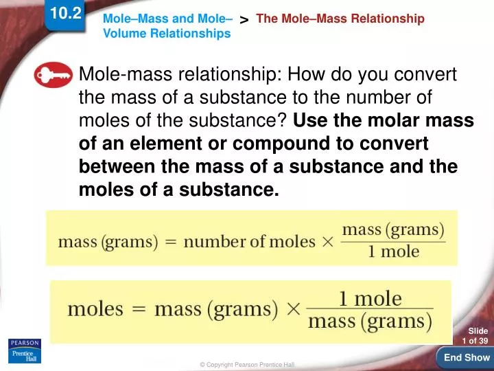 the mole mass relationship