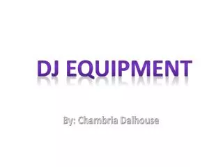 Dj Equipment