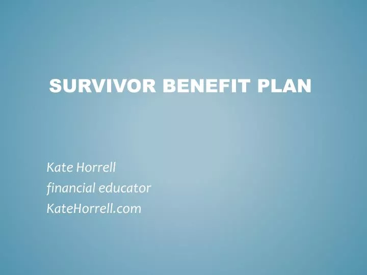 survivor benefit plan