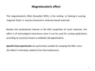 Magnetocaloric effect