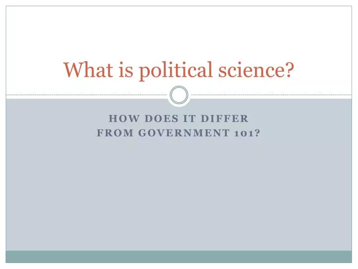 what is political science