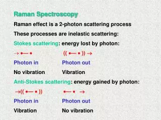 Raman Spectroscopy Raman effect is a 2-photon scattering process