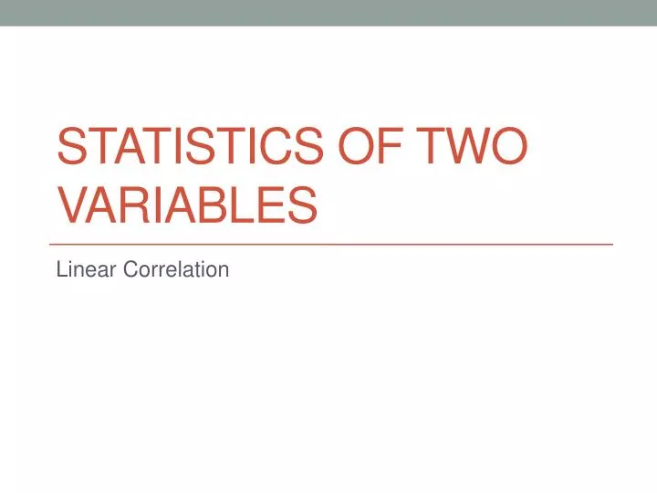 statistics of two variables