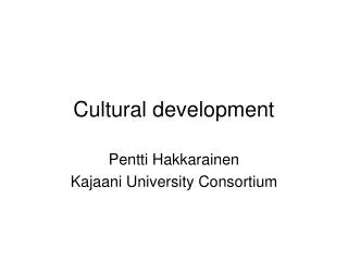 Cultural development