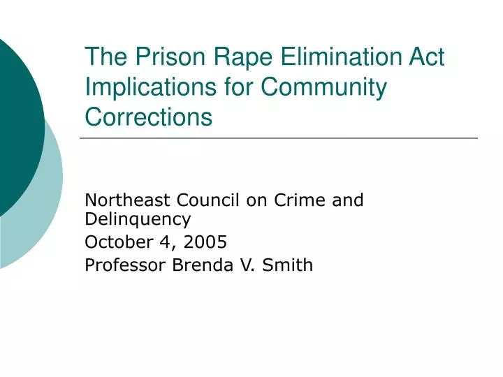 the prison rape elimination act implications for community corrections