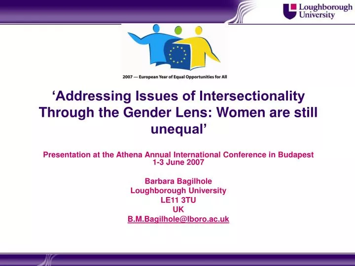 addressing issues of intersectionality through the gender lens women are still unequal