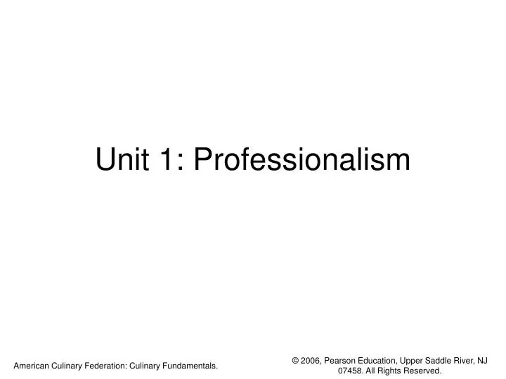unit 1 professionalism