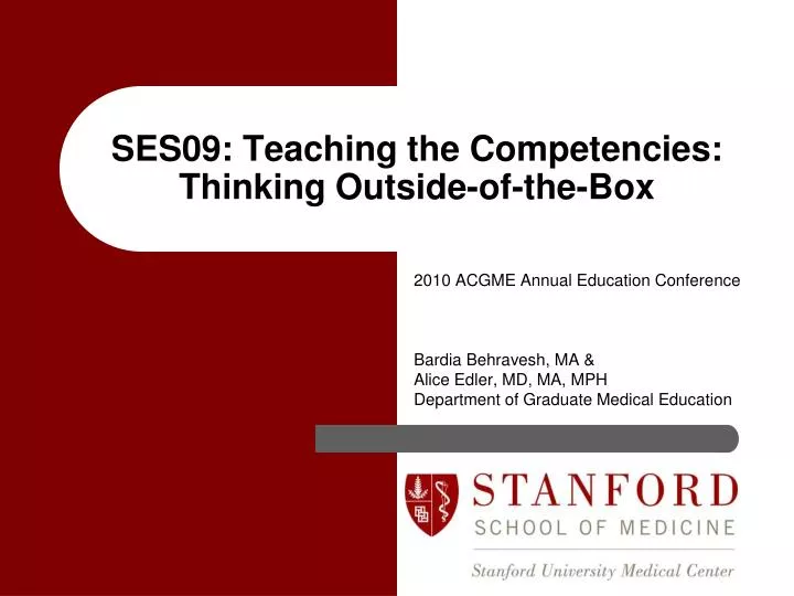 ses09 teaching the competencies thinking outside of the box