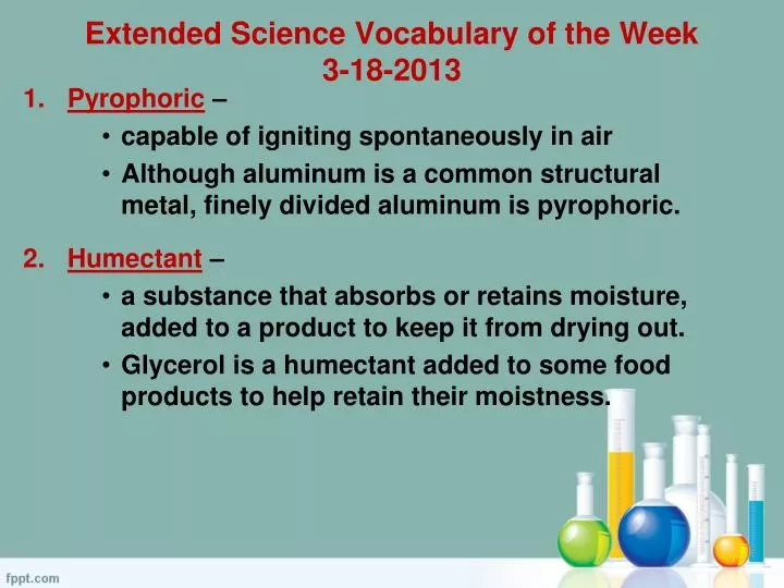 extended science vocabulary of the week 3 18 2013