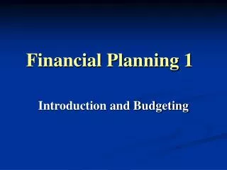 Financial Planning 1