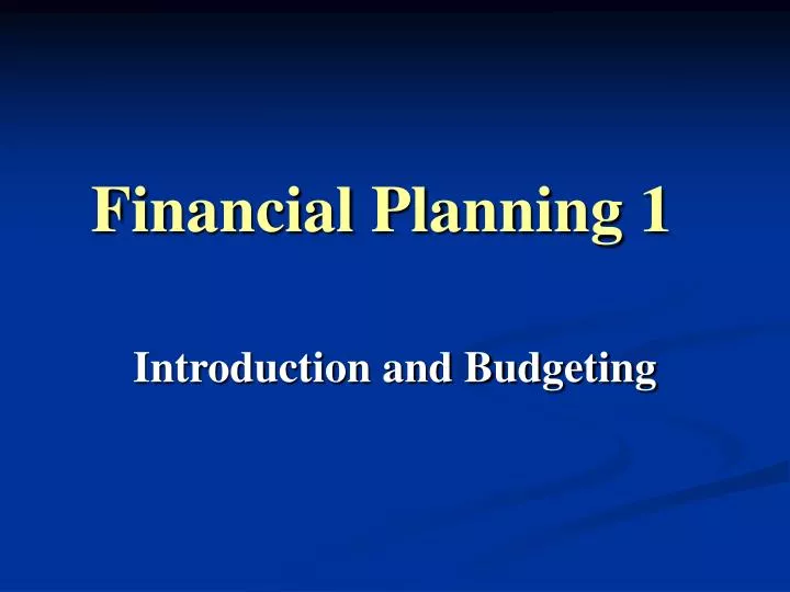 financial planning 1