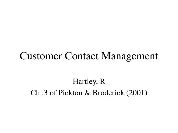 customer contact management