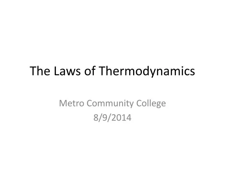 the laws of thermodynamics
