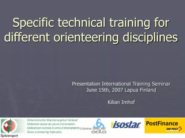 specific technical training for different orienteering disciplines