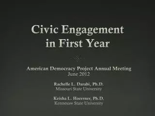 Civic Engagement in First Year