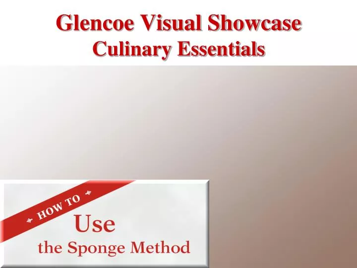 glencoe visual showcase culinary essentials