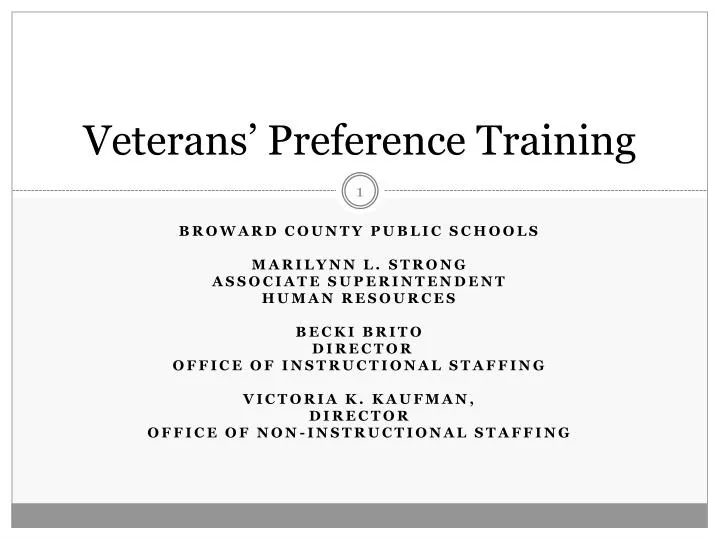 veterans preference training