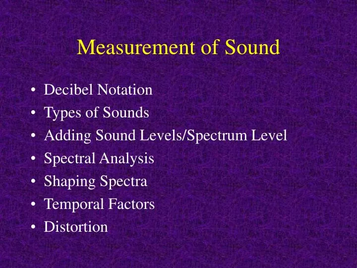 measurement of sound