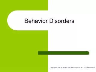 Behavior Disorders