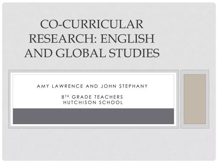 co curricular research english and global studies