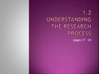 1.2 Understanding the Research Process